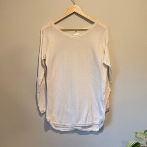 ANINE BING Ivory Cotton & Cashmere Lightweight Knit Crew Neck Sweater sz S